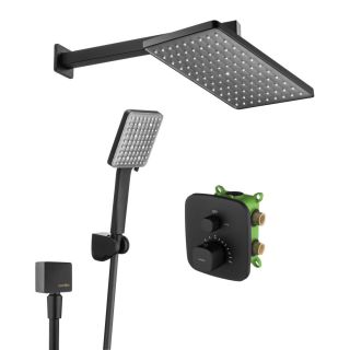 Душевой комплект Swedbe Platta 5565B с термостатом чёрный